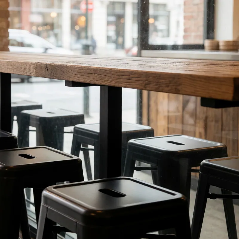The counter seating at Woodside Pizza in Woodside, New York