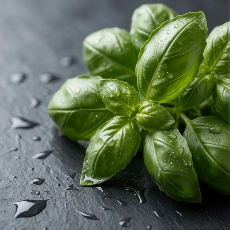 Fresh basil at Woodside Pizza, Woodside NY