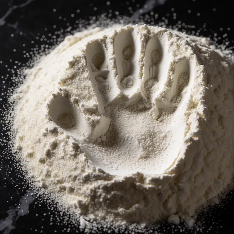 Flour on the bench at Woodside Pizza in Woodside, New York