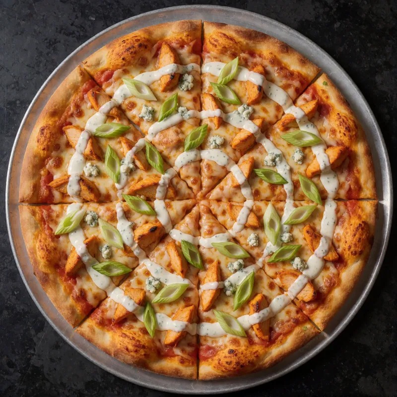 Buffalo Chicken Pizza at Woodside Pizza, Woodside NY