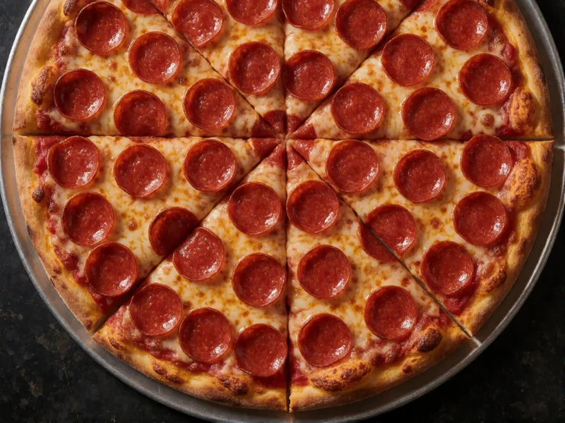 Pepperoni Pizza at Woodside Pizza in Woodside, New York