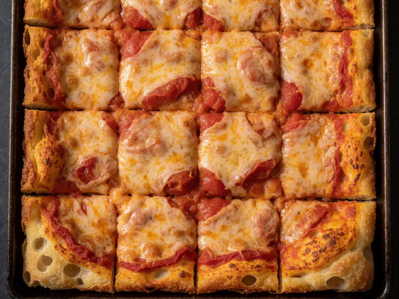 Sicilian Square Pizza at Woodside Pizza in Woodside, New York