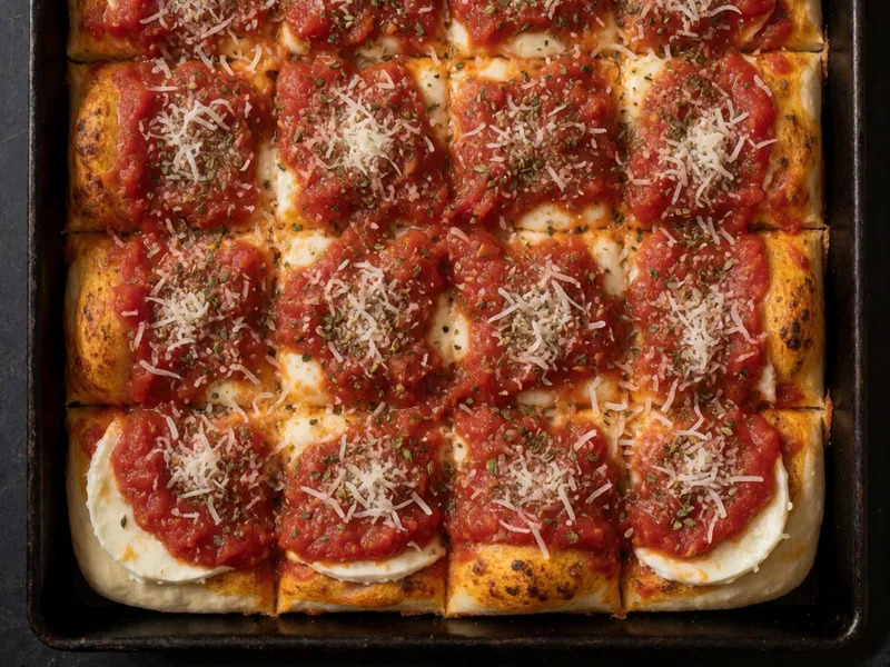 Upside-Down Sicilian at Woodside Pizza in Woodside, New York