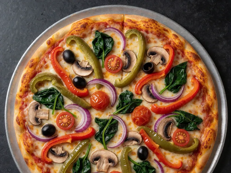 Garden Vegetable Pizza at Woodside Pizza in Woodside, New York
