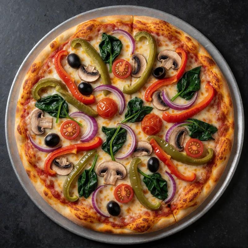 Garden Vegetable Pizza at Woodside Pizza, Woodside NY