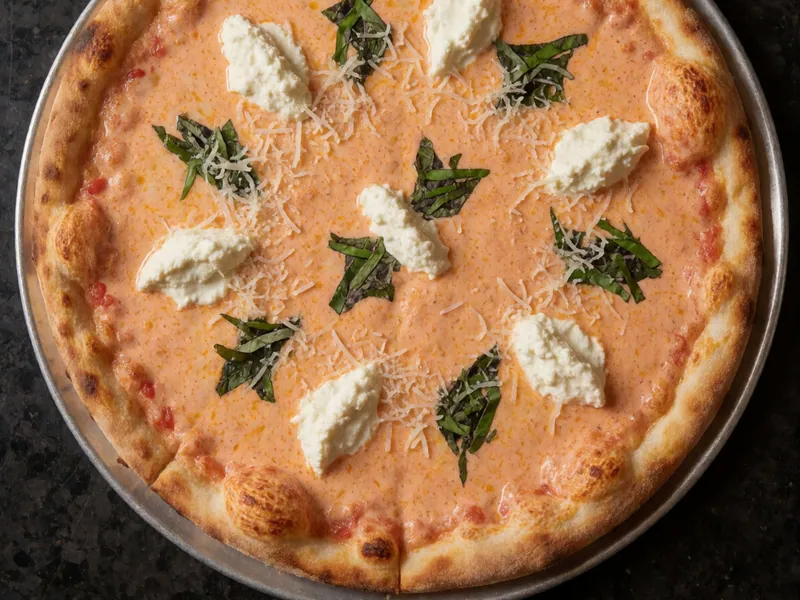 Vodka Pizza at Woodside Pizza in Woodside, New York