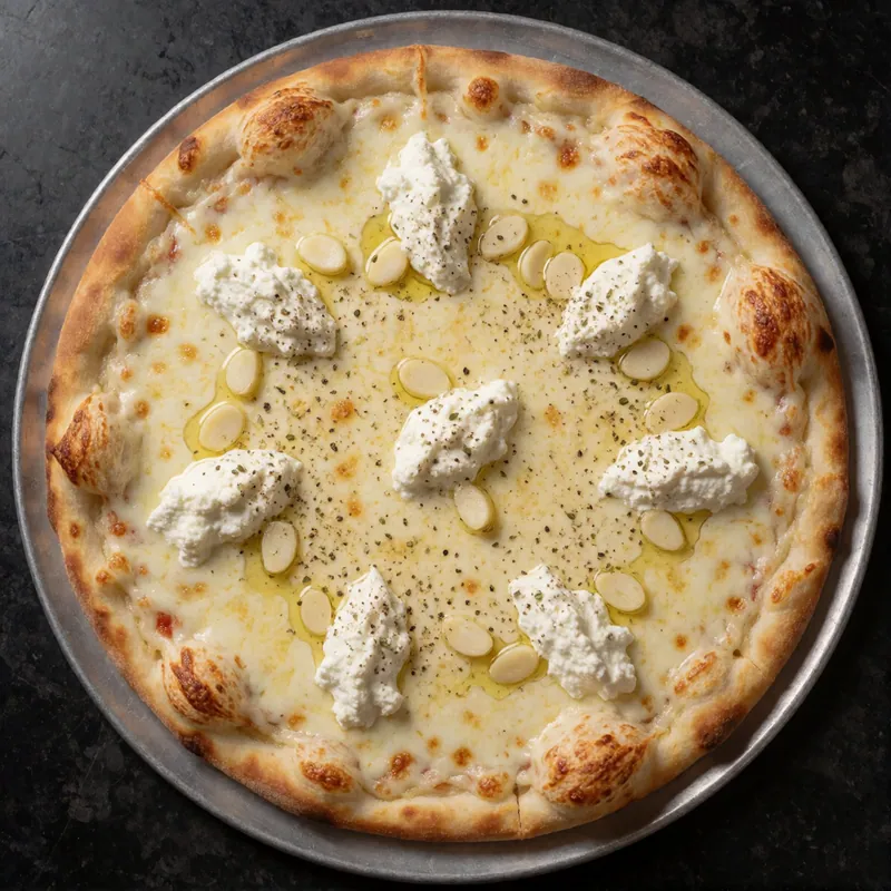 White Pizza at Woodside Pizza, Woodside NY
