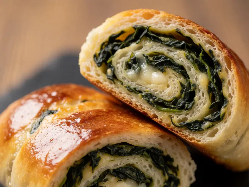 Spinach Roll at Woodside Pizza in Woodside, New York