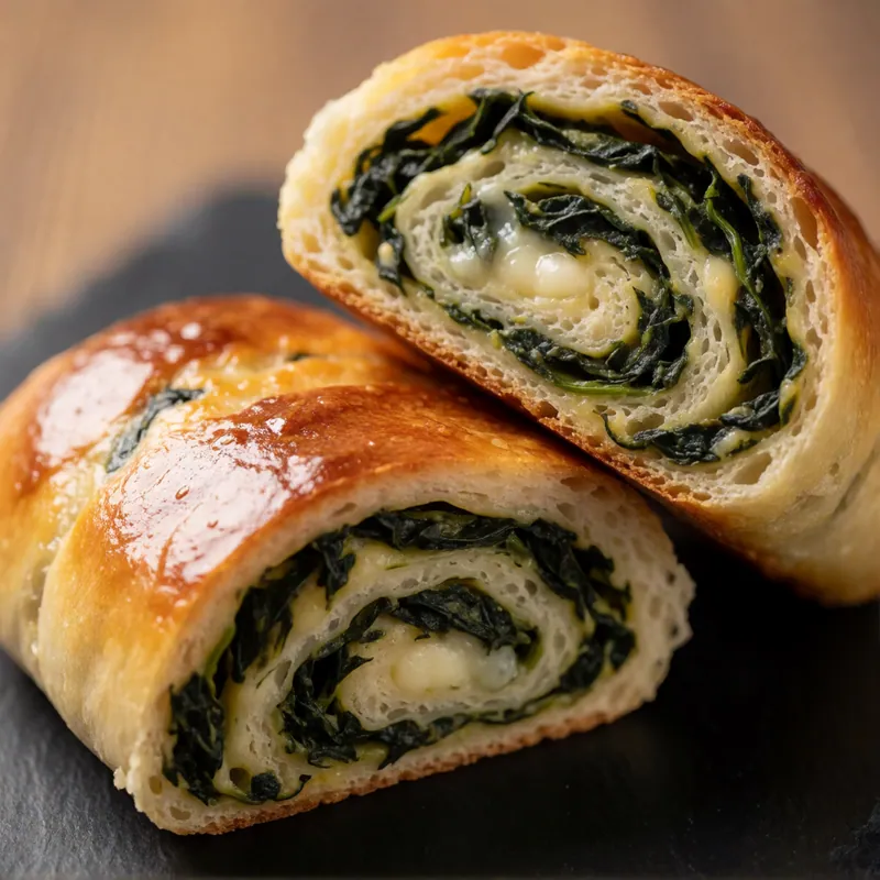 Spinach Roll at Woodside Pizza, Woodside NY