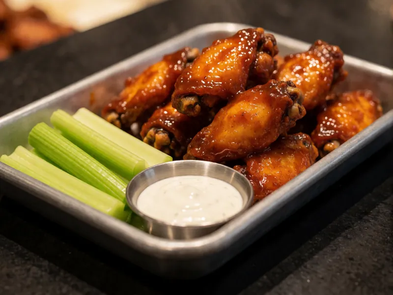 Wings at Woodside Pizza in Woodside, New York